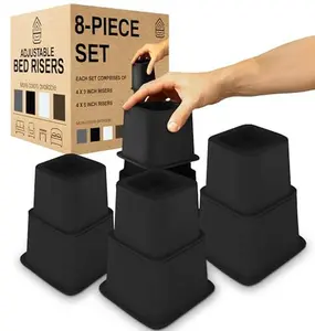 Adjustable Bed Risers Furniture Riser, 4 Pack