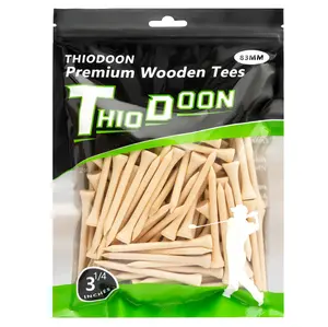 THIODOON Golf Tees Professional Natural Wood Golf Tees Pack of 100, Golfing Tees Multiple Colors Size 3-1/4 inch, 2-3/4 inch or 2-1/8 inch, Tall Golf Tees Bulk Reduce Side Spin and Friction