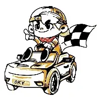 Crazy racer Tom shop logo