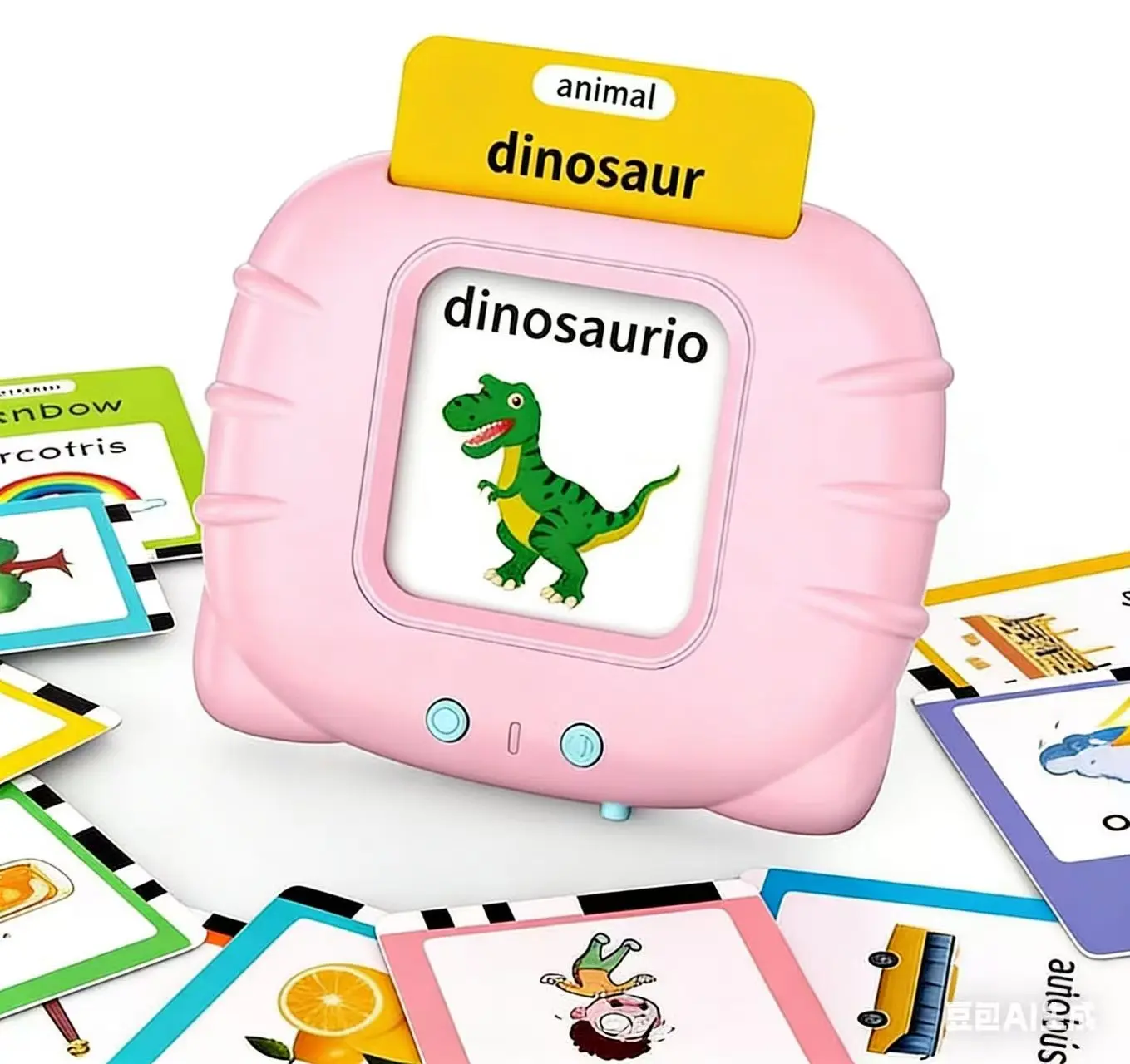 KIDGENIUS Bilingual Vocabulary Flash Cards - Parent-Child Interactive Talking Learning Machine with 224 English-Spanish Words, Early Enlightenment Preschool Toy Gift for 2-8 Year Olds, summerwins, Vocabulary Flashcards,summerwins