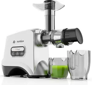 Eurolux Slow Masticating Juicer Cold Press Machine for High Yield Juice Extraction Quiet Powerful Juicer for Fruits and Vegetables Easy to Clean BPA Free & Nutrient Rich Compact Design with Manufacturer Warranty