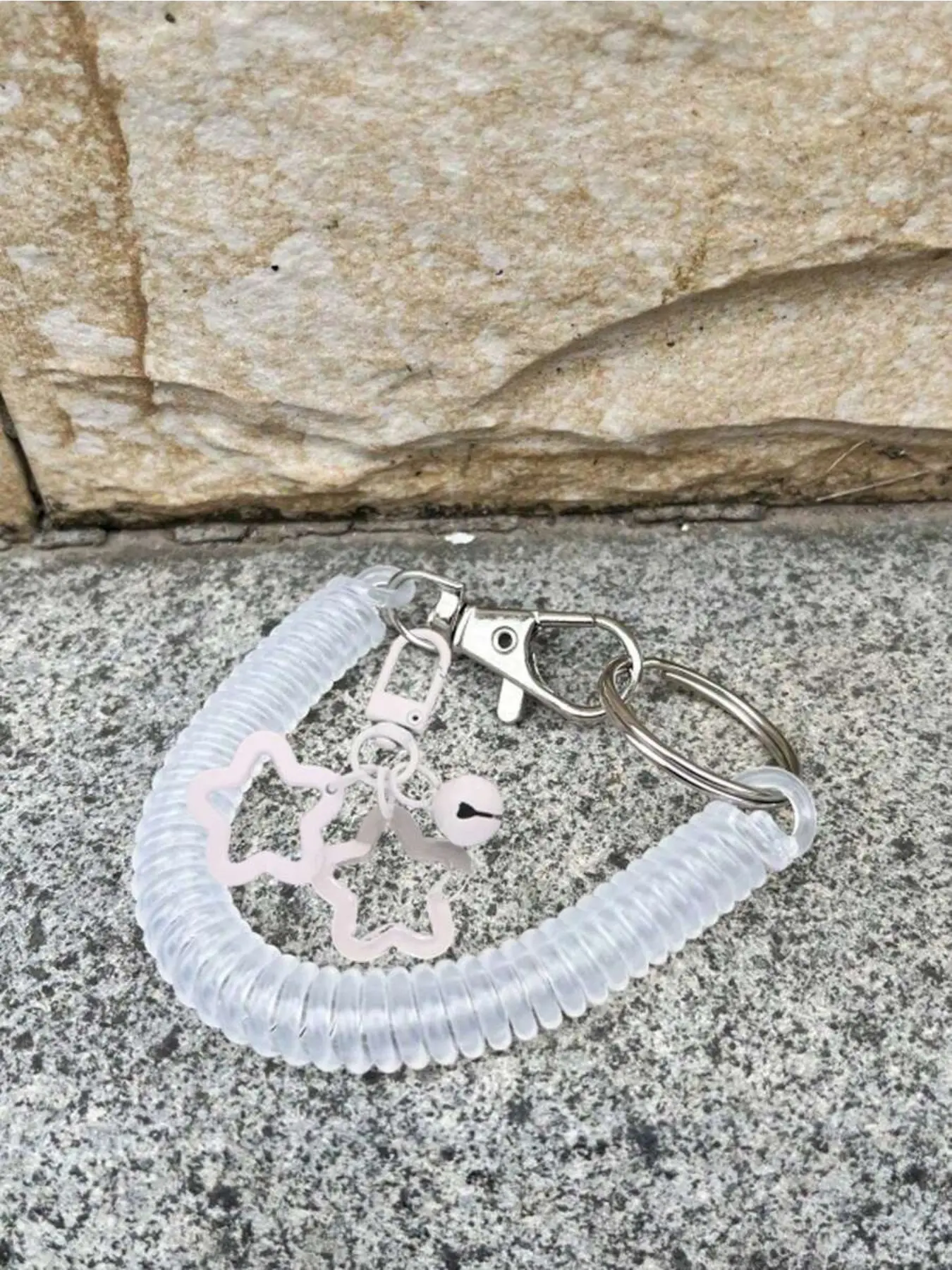 Multi functional elastic retractable hanging rope, with phone holder, wristband spring retractable hanging rope, keychain, keyring, keychain