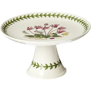 Portmeirion Botanic Garden 6" Mini Cake Plate Cyclamen Motif - Fine Porcelain Dessert Plate - Chip-Resistant Serveware