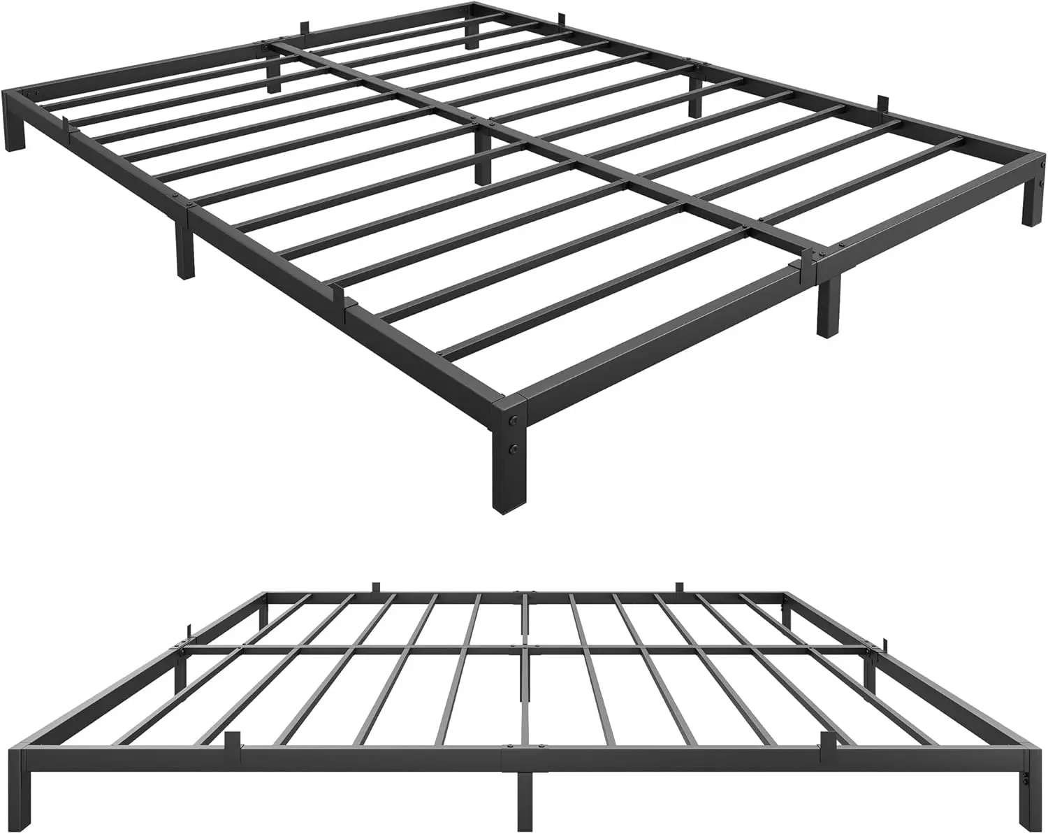 6-Inch Full Size Metal Bed Frame - Sturdy Steel Structure, Easy Assembly, No Box Spring Needed, No Squeaks, Under-Bed Storage, Compatible with Memory Foam & Spring Twin Mattresses, Memory Foam Mattress, Metal Bed Frames