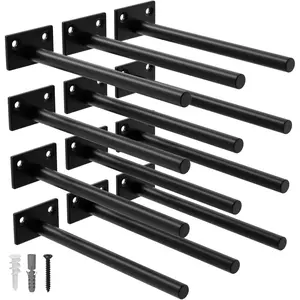 12 Pack-8 inch Floating Shelf Bracket, Hidden Brackets for Wood Shelf