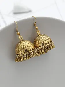 1 Pair Boho Style Alloy Bell Beaded Design Earrings, Vintage Jewelry for Women, Trendy Jewelry Gift for Party and Daily Life