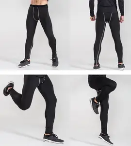 Sports leggings men's winter velvet warm running elastic fast drying fitness compression basketball pants thickened high waist Waisted Soft Workout