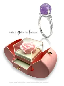 Elegant Light Luxury Ring Box Choice, Gothic Dark Style Switch, Natural Water Crystal Transmutation Ring, Unisex Fit, Valentine's Gift