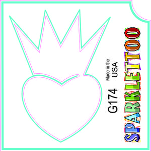 212 MAIN FDA-Safe Temporary Tattoos (G174) - Ruby Red Glitter Finish, 3-Ply Heart Crown Design, 1.5x2.3x2.3 in, 100-Pack for Men's Special Occasion Costumes & Accessories