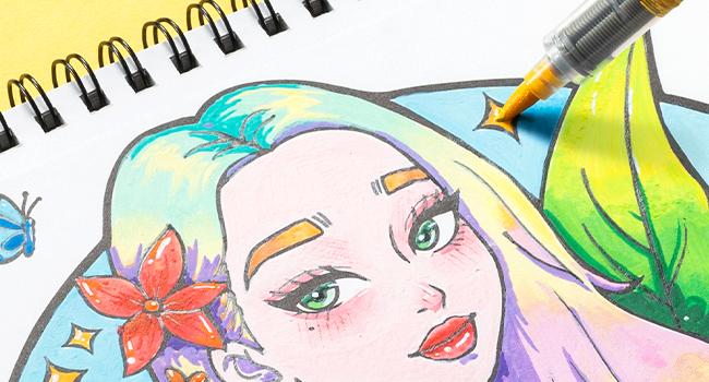 Ohuhu Acrylic Brush Tip Paint Markers 24 Pack/ 48 pack Vibrant Colors with Flexible Brush Tips High-Opacity Waterproof Lightfast Pens for Rock Wood Glass & More