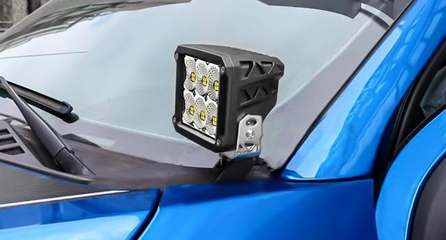 Nilight Ditch Light Bracket Hood Mount Brackets for Front A-Pillar Auxiliary Offroad LED Pod Lights Work Lighting on F150 Raptor 2017-2023 F-150 2015-2023