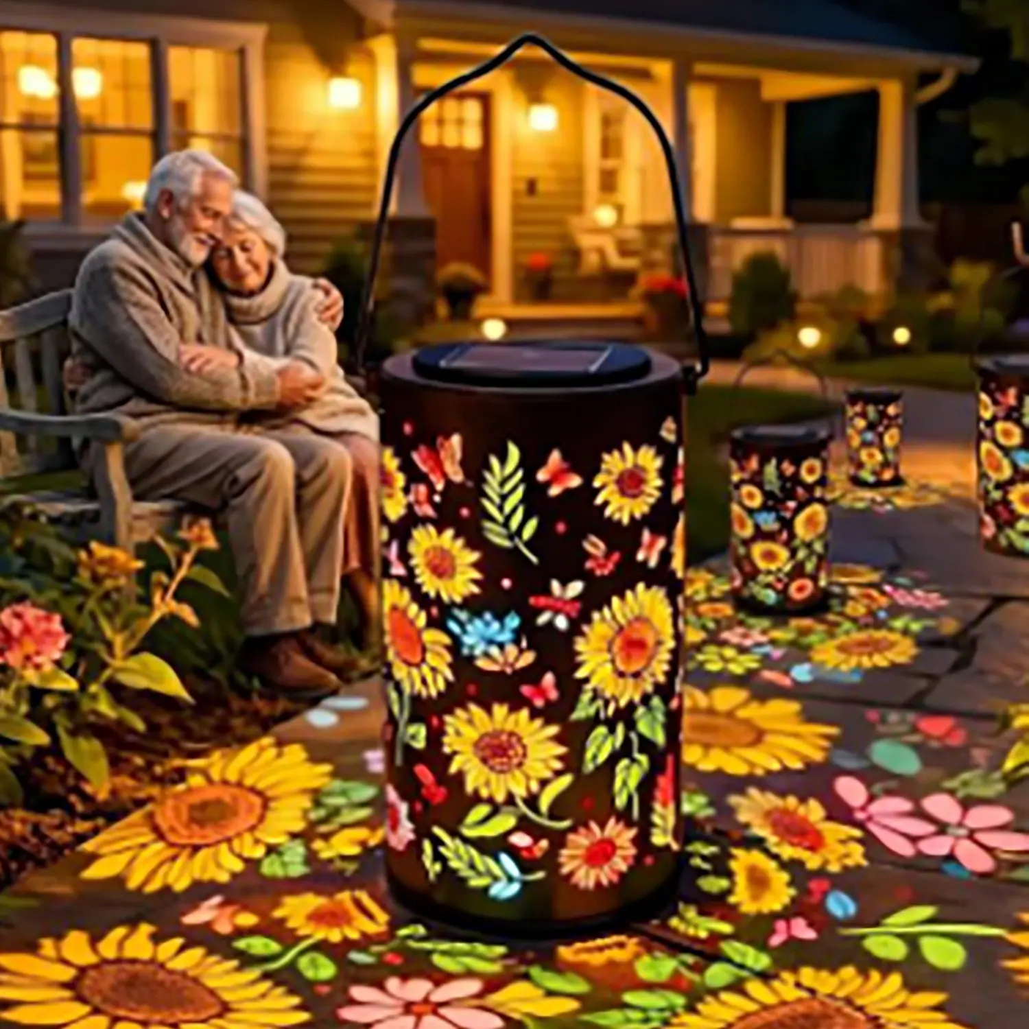 Sunflower Projection Light, Waterproof Outdoor Garden Lantern, Patio Lawn Decorative Landscape Lamp, Mother's Day Gift, Patio Lighting