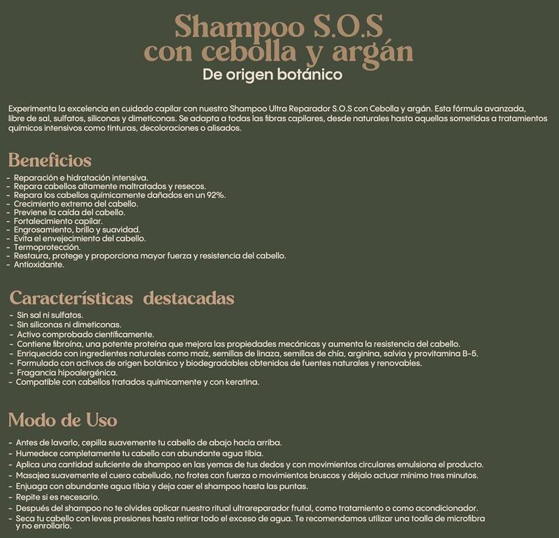 Ritual Botanico S.O.S Ultra Repair Shampoo with Onion & Argan | Intensive Plex Treatment with Banana & Avocado – Colombian Hair Care Kit