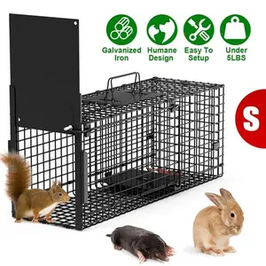 iMountek 26in Single Door Live Animal Cage Trap For Animals Under 5LBS Easy To Setup Humane Galvanized Iron Trap Cage For Small Cats Rabbits Squirrels Moles Ch spotlight day