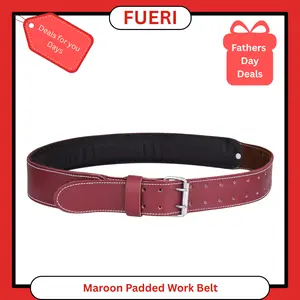 FUERI #fathersdaygift Premium Foam-Padded Leather Work Belt - Thick Grain, Durable Belt, Men's Work Accessory, Construction Accessory, Waist Band for Carpenters, Mechanics, Durable Belts