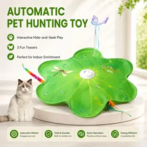 Indoor Cat Interactive Toy, Bionic Hunting Electric Toy, Smart Sound Effects, 3 Automatic Rotating Wands, PC-80 Model