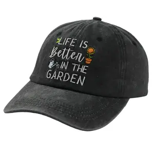 Life is Better in The Garden Hats for Women, Mother Day Birthday Gifts for Mom Grandma, Adjustable Embroidered Gardening Hair Don’t Care Baseball Cap