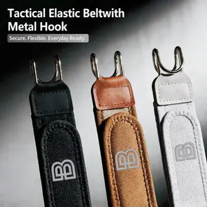 Unisex Invisible Metal Hook Stretch Belt, 2PC/4PC 3-Color Elastic Buckle, Soft Adjustable Side Tactical No-Split Accessory for Adults, Accessories Adults,Adults Invisible Waist Strap For Outdoor Work Travel Casual，unique gifts for man tiktokshopspringglow