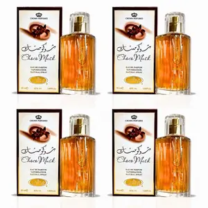 Al-Rehab Choco Musk Eau de Parfum Spray Unisex 50 ML 1.7 oz (4Pack) | Sweet Chocolate & Musk Fragrance | Long Lasting Gourmand Perfume with Vanilla & Amber Notes