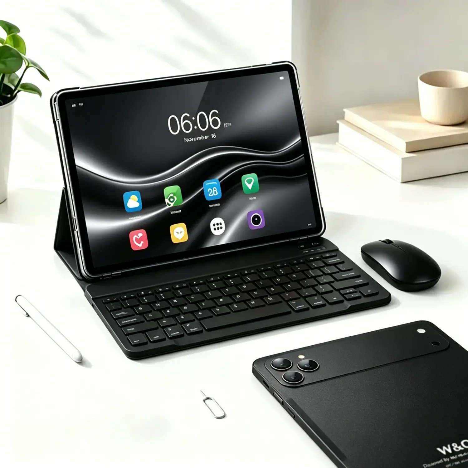 W&O X17 Ultra/X26 Max Android 15 Tablet Bundle, 256GB Storage, with Keyboard, Mouse, Case & Stylus, Dual-Band WiFi, Bluetooth, Sim Card Support, Student Tablet for Study & Entertainment