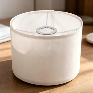 Modern Drum Lamp Shade, Home Decor Light, Elevate Your Lighting with White Linen, Delivers Soft, Glare-Free Light, Easy Install for Living Room, Bedroom, Office, Creates Warm Ambiance - Perfect Housewarming or Decor Gift