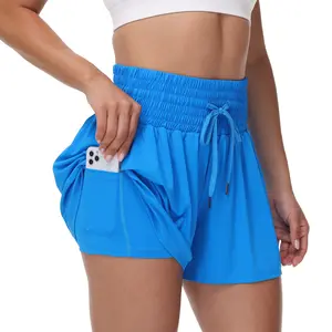 Flowy Athletic Shorts for Women Workout Running Gym Yoga Sport Short Pants Sweat Tennis Skirt Skort High Waisted with Pockets Spandex Biker underneath Cute Comfy Trendy Clothes Casual Summer Outfits