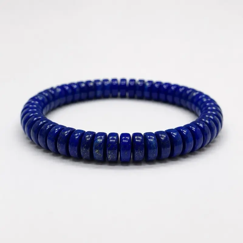 100% Natural Lapis Lazuli Bracelet | Genuine Blue Gemstone Stretch Bracelet