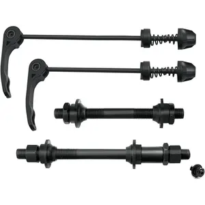 Quick Release Bicycle Hub for MTB Road Mountain Bike, Front & Rear Axle Hollow Shaft Set with Standard Spacing (1 Pair, 4 Piece)