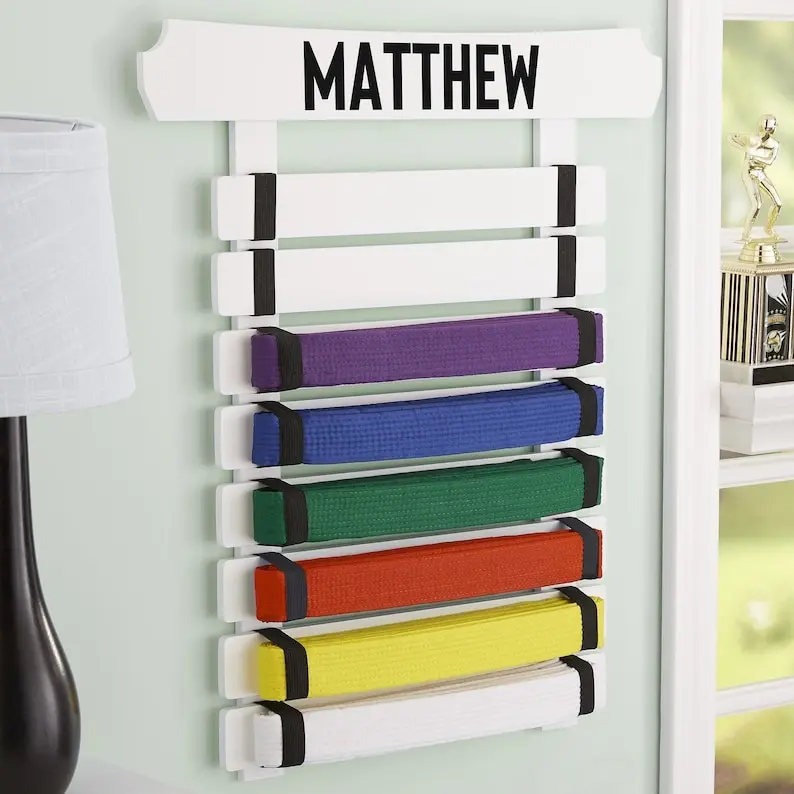 Personalized Karate Belt Display, Belt Display, Karate Gift, Belt Holder