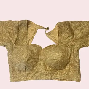 Saree Blouse - Gold color, quater Sleeves,Casual Style, Versatile Design for Various Occasions Womenswear
