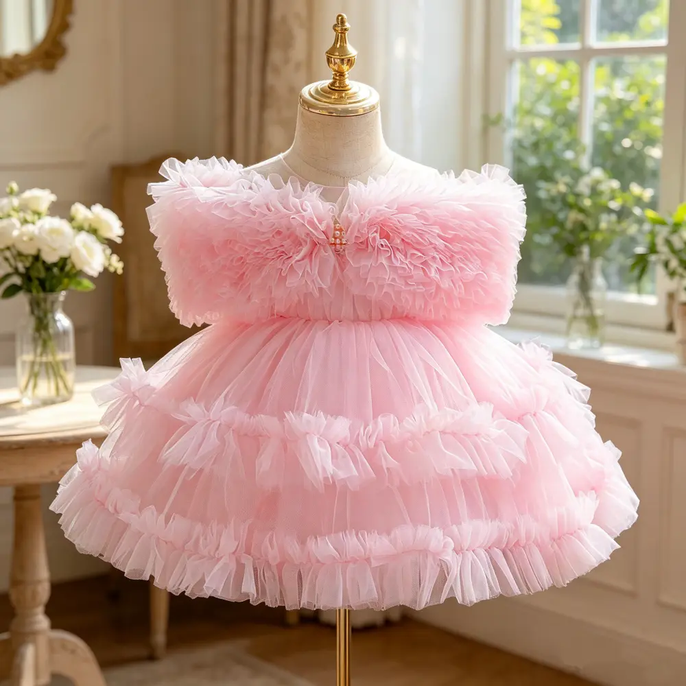 3203 Girls' princess dress stage performance dress baby birthday puffy cake dress