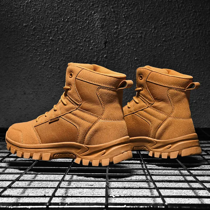 Men's Tactical camping Boots Lightweight Comfortable All-Day Work Boots for Motorcycle Combat Hiking Safety Outdoor Shoes, protective combat boot. Fathersdaygift Unisex Durable Breathable Fabric for Outdoor & Indoor Use