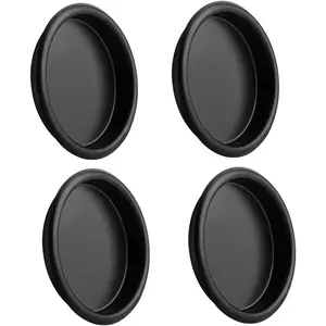 4 Pack Closet Door Finger Pull 2-1/16”, Easy Snap-in Installation, Black, Fits 5/16”Depth x 2-1/16" Diameter Opening Hole
