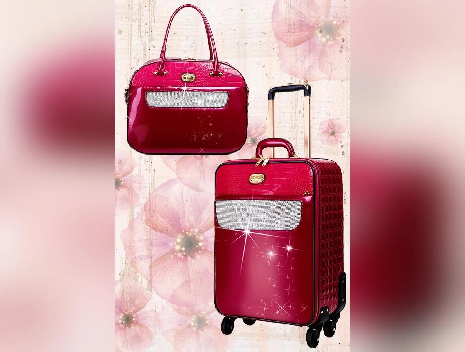 Sleek & Steady 2PC Set | Signature Away Luggage Set for Travel with Crossbody Bag