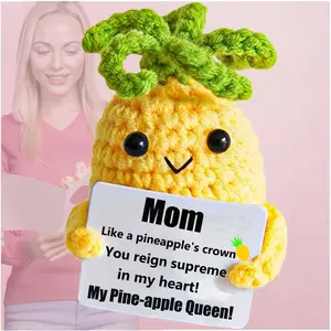 1Pc mother's day gift, Handmade Crochet Pineapple Doll, Soft Handcrafted Gift for Mom, Emotional Healing Companion, Mother's Day Present