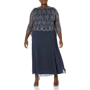 Navy 24W J Kara Plus Size Formal Long Dress Sale