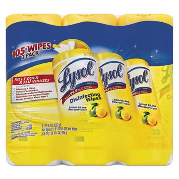212 MAIN Reckitt Benckiser Professional 82159CT Pre-Moistened Virus-Killing Disinfecting Wipes - 7x8 in, White, Lemon-Lime Scent, for Household, Kitchen, Toilet Cleaning
