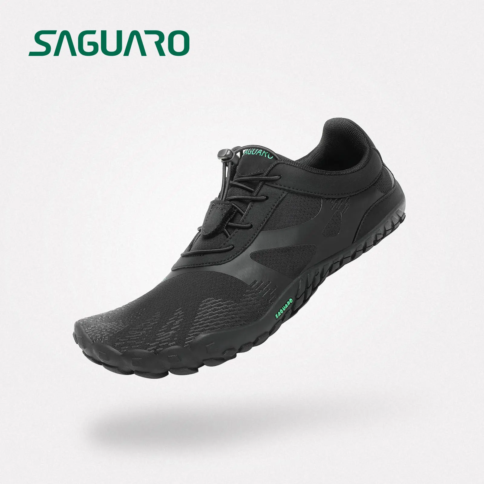 Saguaro Vitality III Footwear - Men's Casual Athletic Sneakers, Khaki/Black/Yellow, Breathable Runner Flat, Flexible 0-Drop Rubber Sole, Barefoot Comfort, Outdoor Use, Father's Day Gift Idea