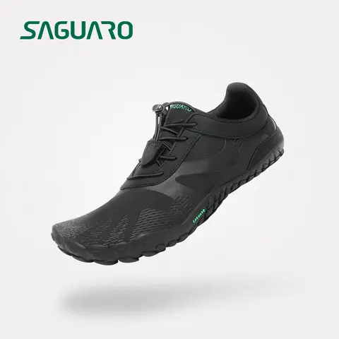 SAGUARO Men's Vitality III Casual Athletic Sneakers - Khaki/Black/Yellow, Breathable, Wide Toe Design, Fitting, Nature Movement, 0-Drop Rubber Sole, Barefoot Comfort, All Seasons Outdoor Use, Father's Day Gift Idea