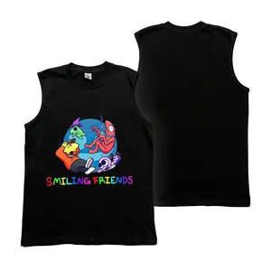 *Smiling Friend* Main Character—100% Cotton Sleeveless Vintage Washed Vest