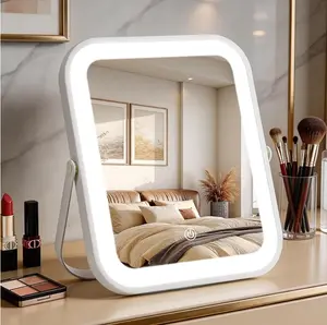 Bearolve 10"x8" Lighted Vanity Makeup Mirror with 3-Color Bright LEDs, Adjustable Brightness, Lightweight Travel-Size U-Shaped Design, Portable for Bag Essentials, Women's Gift tiktokshopspringglowup
