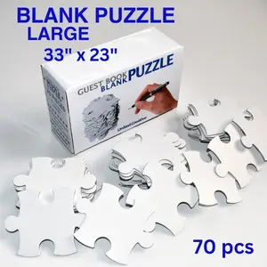 Large Guest Book Blank Puzzle 33x23 inches, 70 Pieces - Ideal for Wedding Birthday Party Events, DIY Painting, Craft Projects, Guest Book Alternative