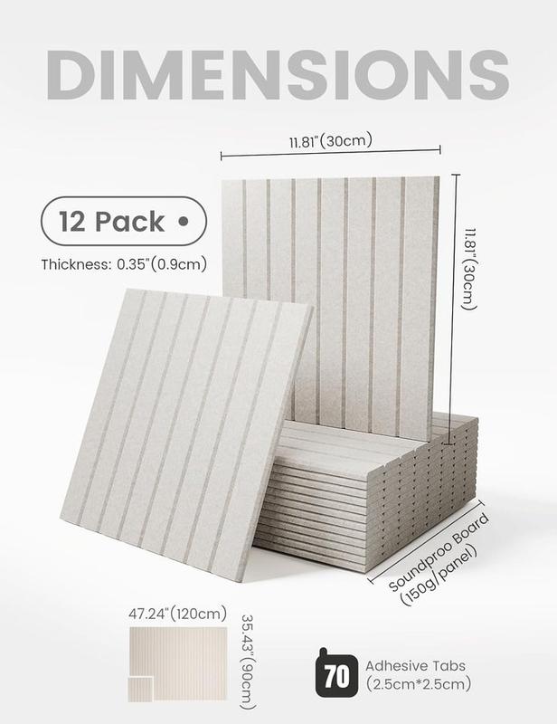 2026 Vision Board Large Felt Bulletin Board 48" X 36" Cork Board Alternative-12 Pack with 70 Safe Removable Adhesive Tabs, Cork Boards for Walls Cork Board for Home Office Classroom Pin Board (Oatmeal)