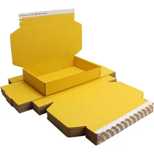 Yellow Shipping Packaging L10.5xW6.3xH2 inch  Hard Corrugated Cardboard Shipping Boxs  Wrap Box for Bridesmaid Proposal,Invitations, Wedding,Christmas,Anniversary