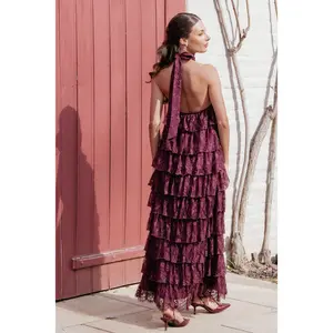 Zoella Maxi Dress - Cherry Lace