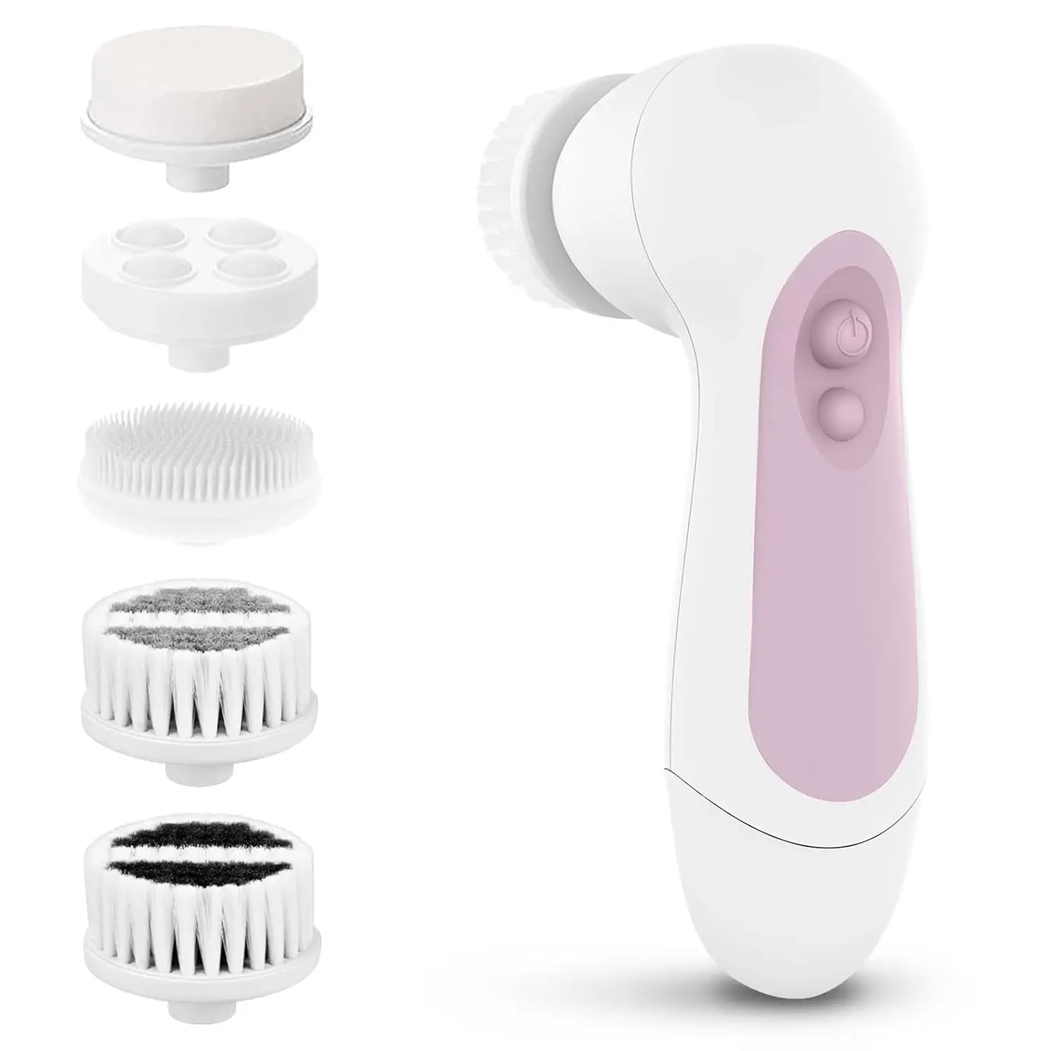 Waterproof Facial Cleansing Spin Brush Set with 5 Exfoliating Brush Heads - Electric Face Scrubber Cleanser Brush  - Face Brush for Gentle Exfoliation and Deep Scrubbing