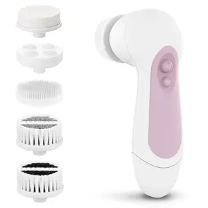 Waterproof Facial Cleansing Spin Brush Set with 5 Exfoliating Brush Heads - Electric Face Scrubber Cleanser Brush  - Face Brush for Gentle Exfoliation and Deep Scrubbing