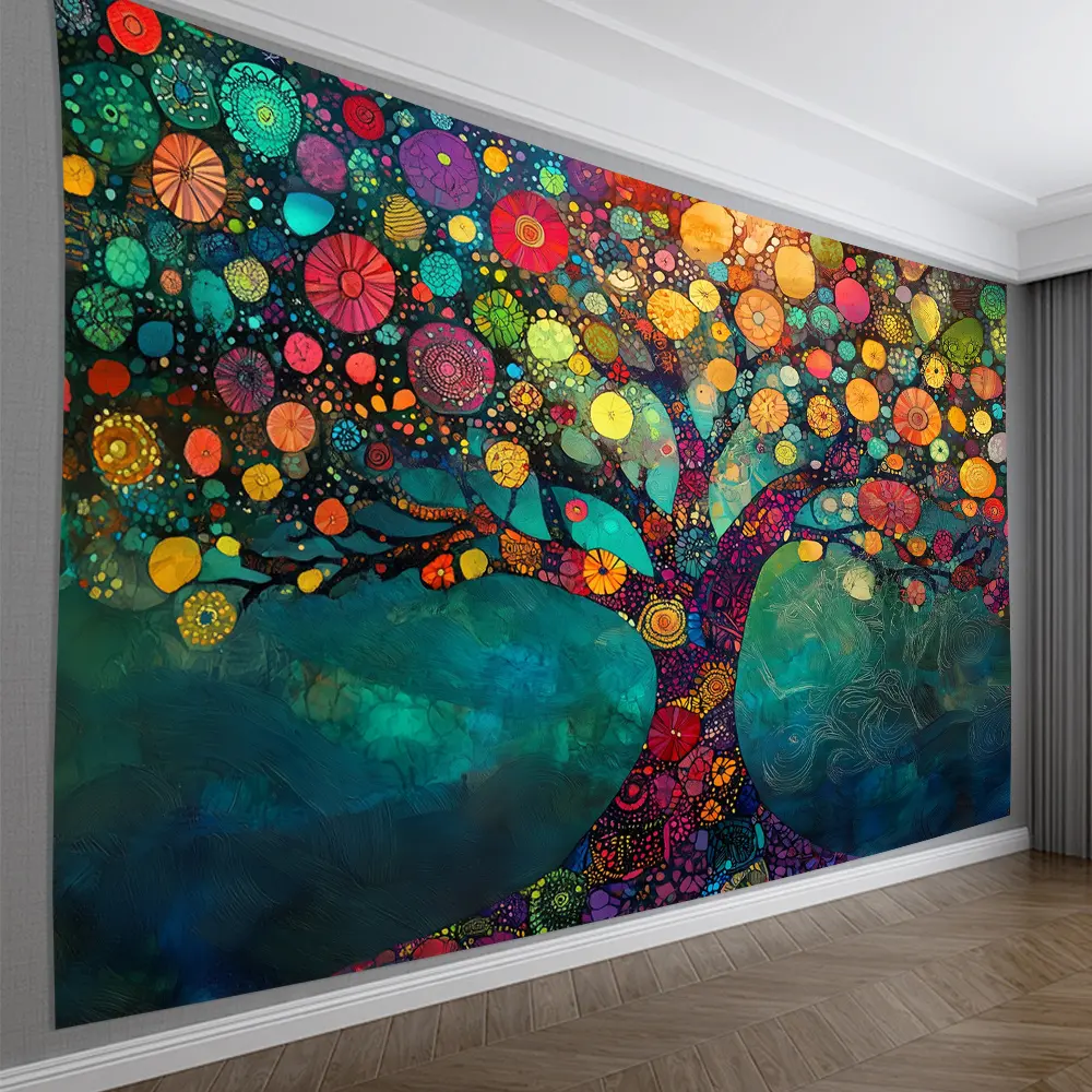 1pc Vintage Life Tree Polyester Tapestry - 3D Wall Mural Tapestries, Decoration for Living Room, Bedroom, No Feather, No Power Required, Creative Room Decorations Gift for Home Supplies