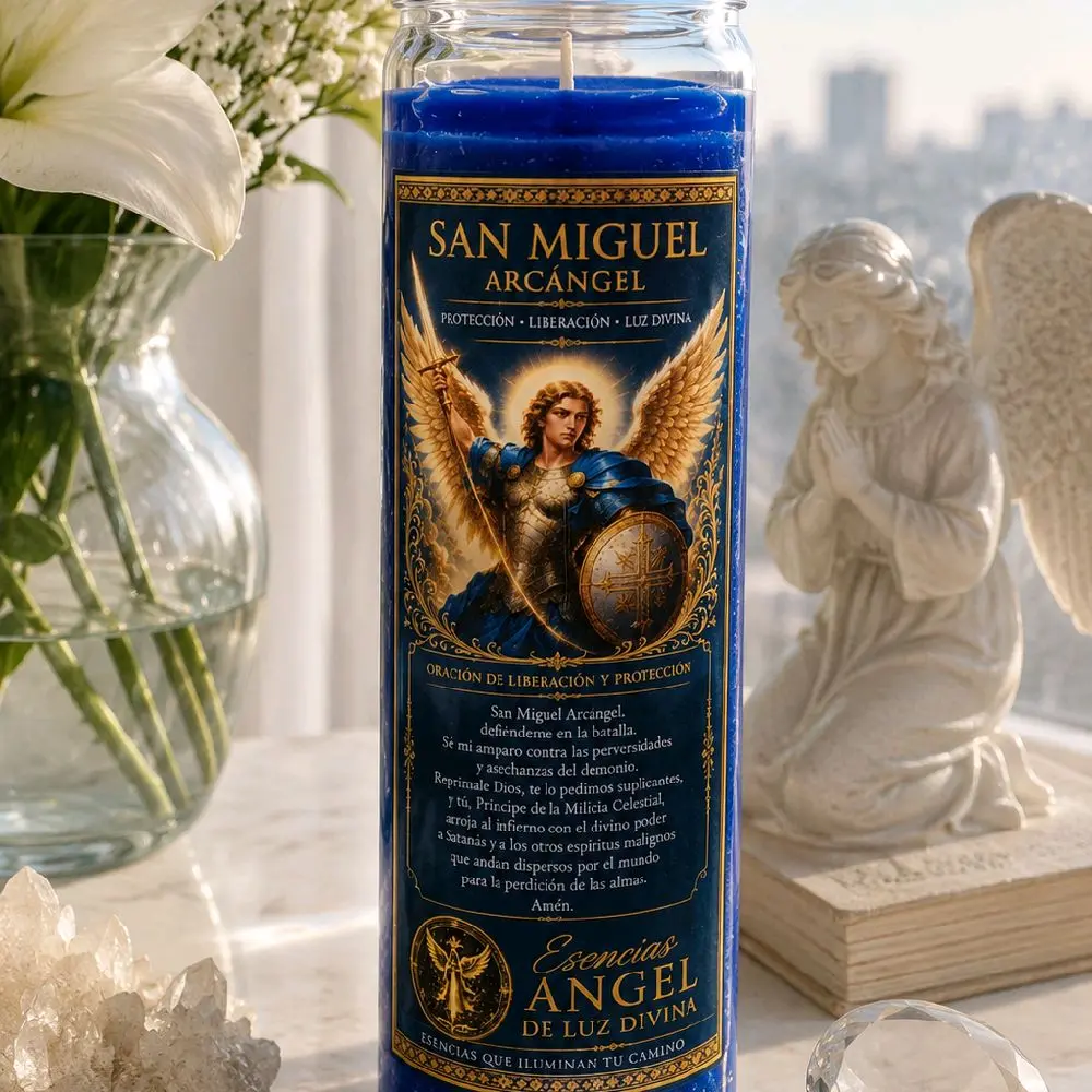 Saint Michael the Archangel Spiritual Candle for Protection, Meditation, and Petition
