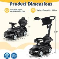 Licensed Mercedes Benz 3 IN 1 Black w/Canopy